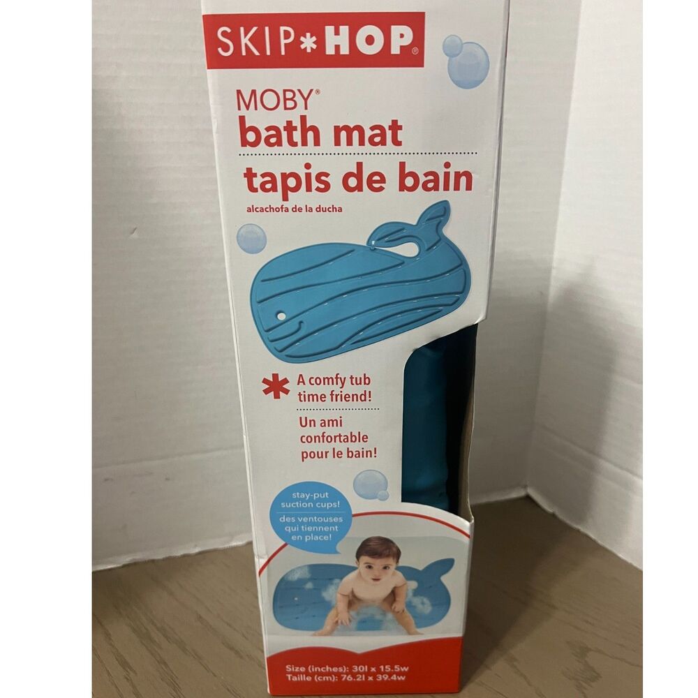 Skip Hop Moby Bathmat Blue Whale Shaped Non-Slip New